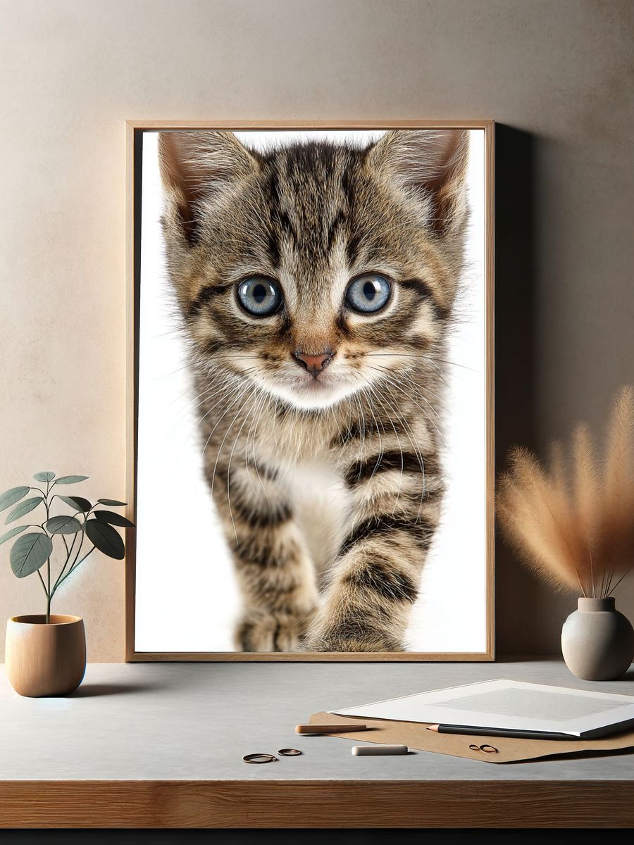 Tabby Kitten Portrait Poster. — room view 2