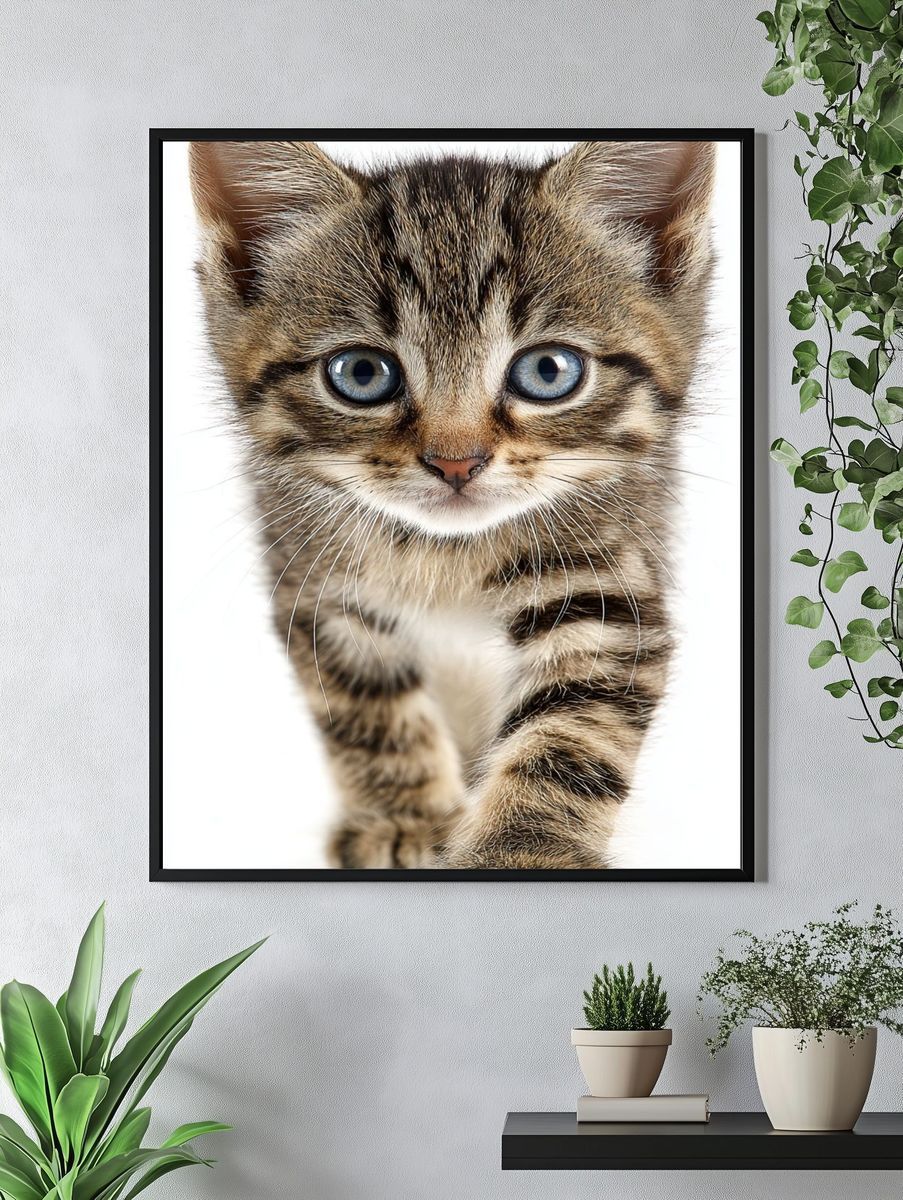 Tabby Kitten Portrait Poster. — room view 4