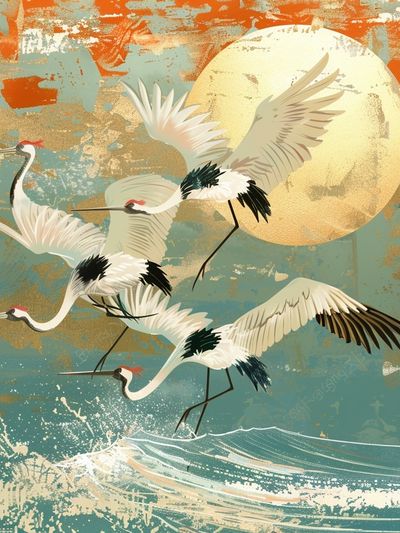 Crane Flight — Japanese Illustration Print.