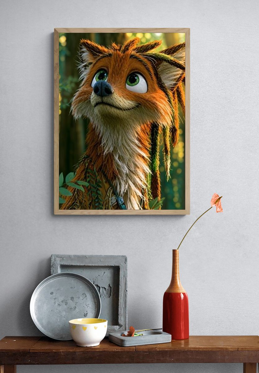 Forest Fox Portrait Poster. — room view 3