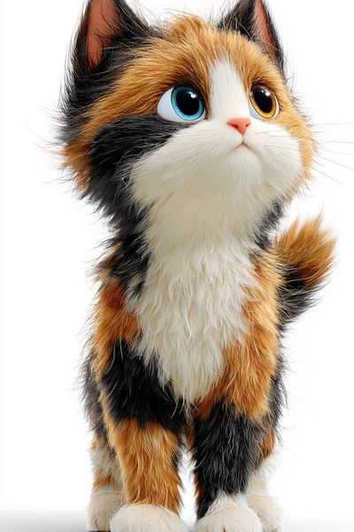 Calico Kitten Illustration Poster.