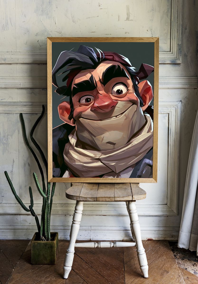 Animated Character Portrait Print. room preview