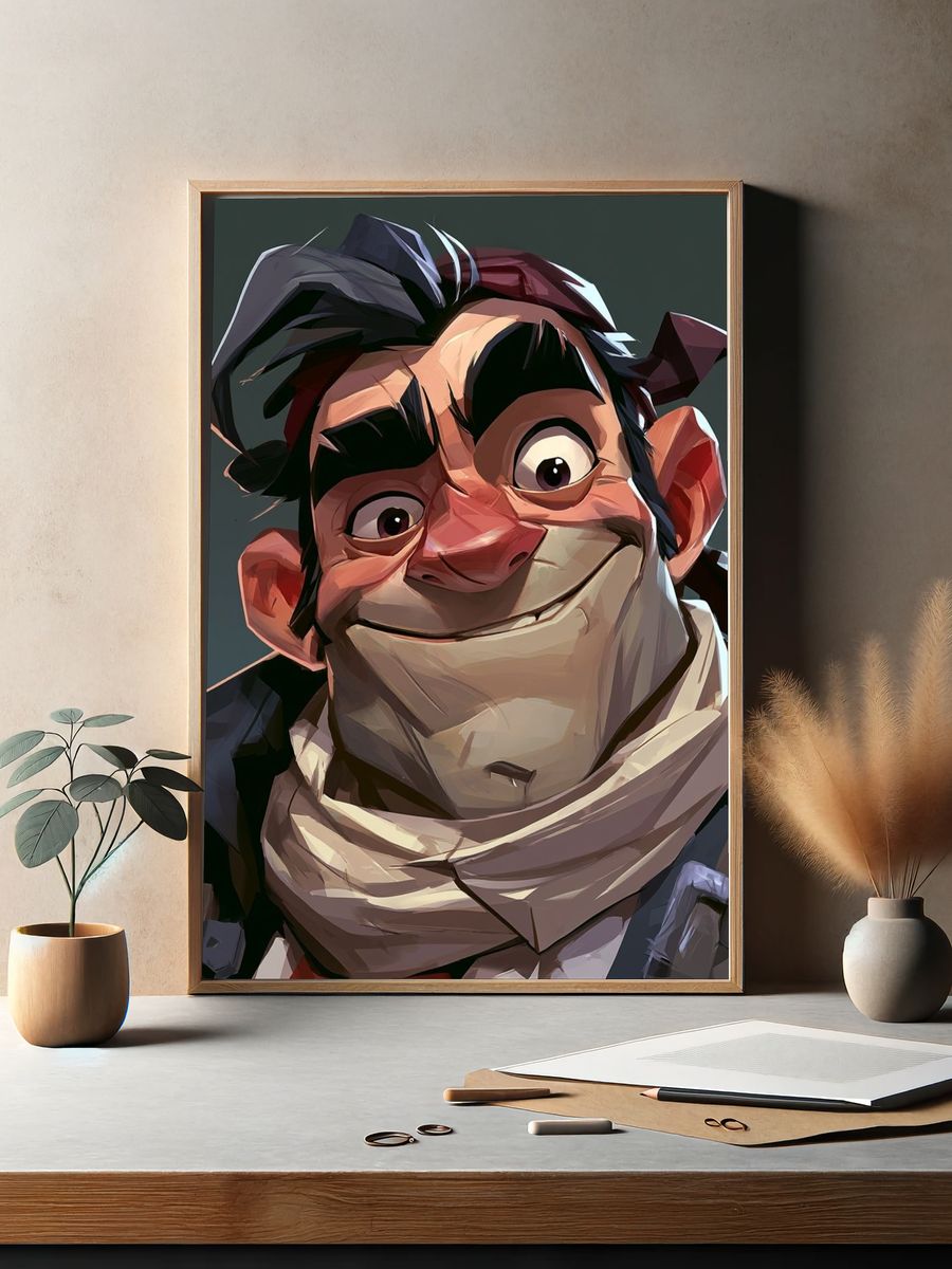 Animated Character Portrait Print. — room view 2