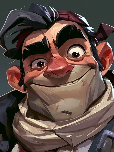 Animated Character Portrait Print.