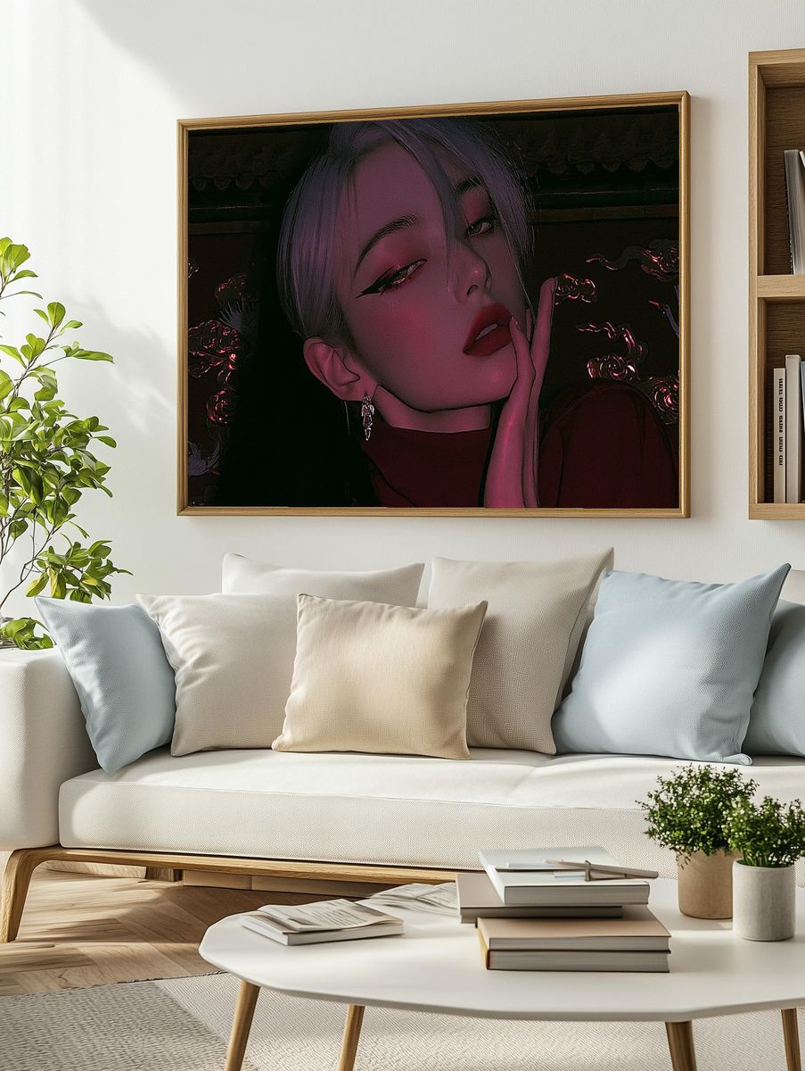 Glamorous Anime Portrait Poster. — room view 2