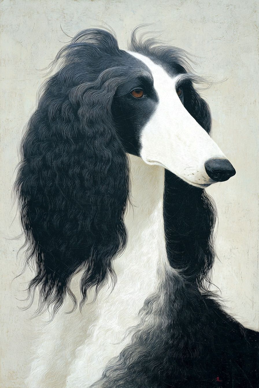 Afghan Hound Portrait Print. poster detail
