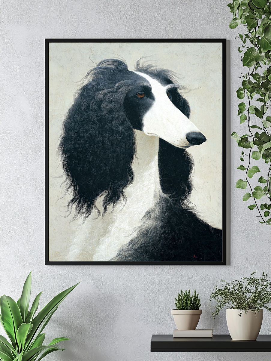Afghan Hound Portrait Print. — room view 4