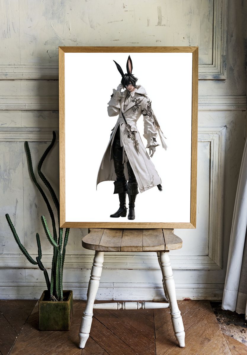 Rabbit-Eared Anime Character Print. room preview