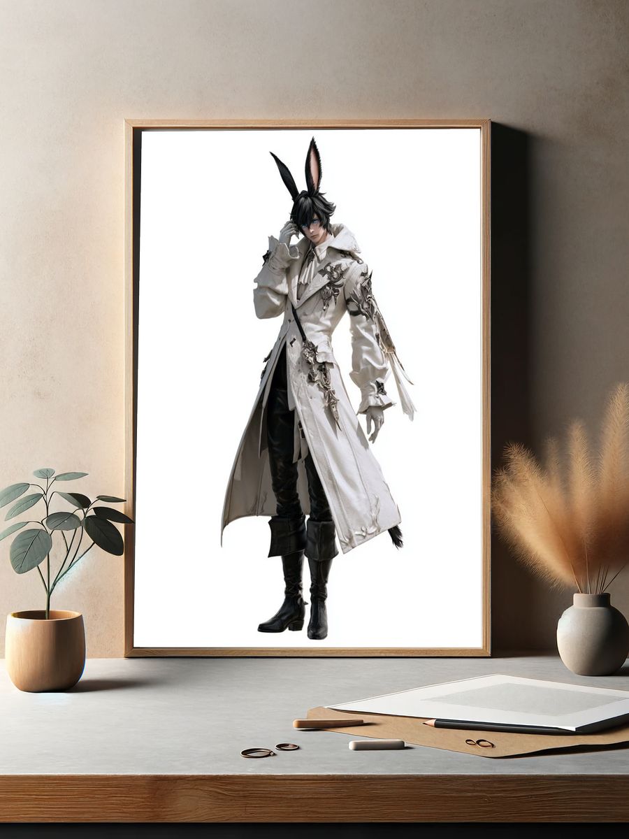 Rabbit-Eared Anime Character Print. — room view 2