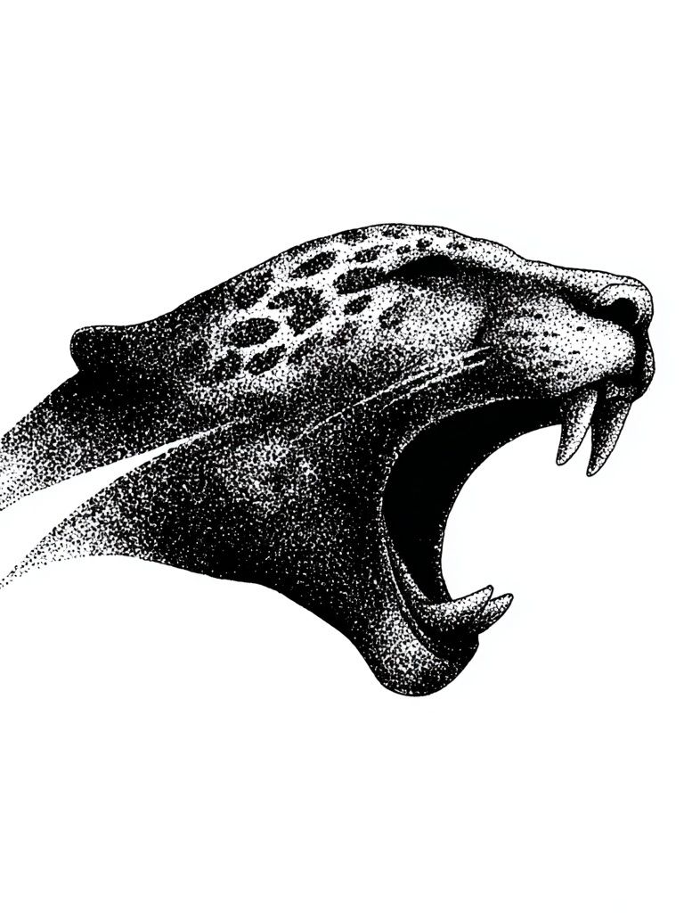 Roaring Panther Ink Poster. poster detail