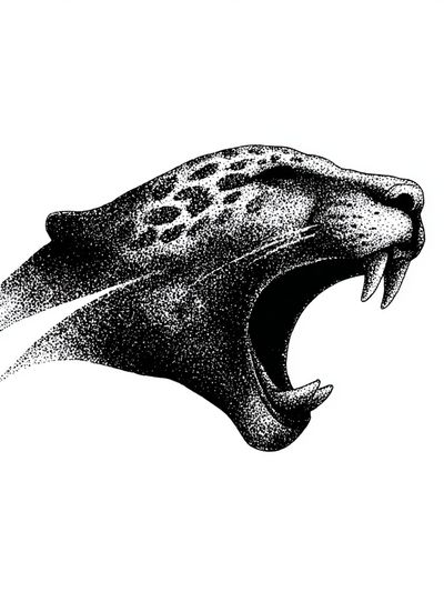 Roaring Panther Ink Poster. poster print