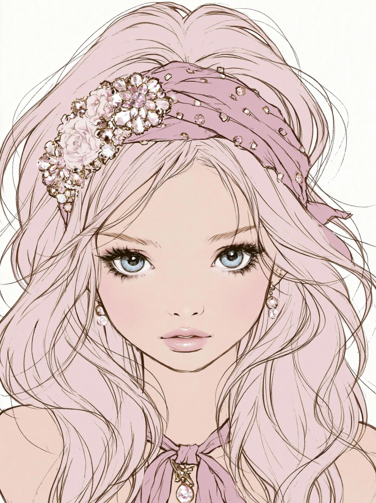Pastel Princess Portrait Print. poster detail