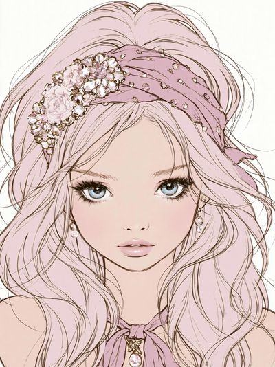 Pastel Princess Portrait Print.
