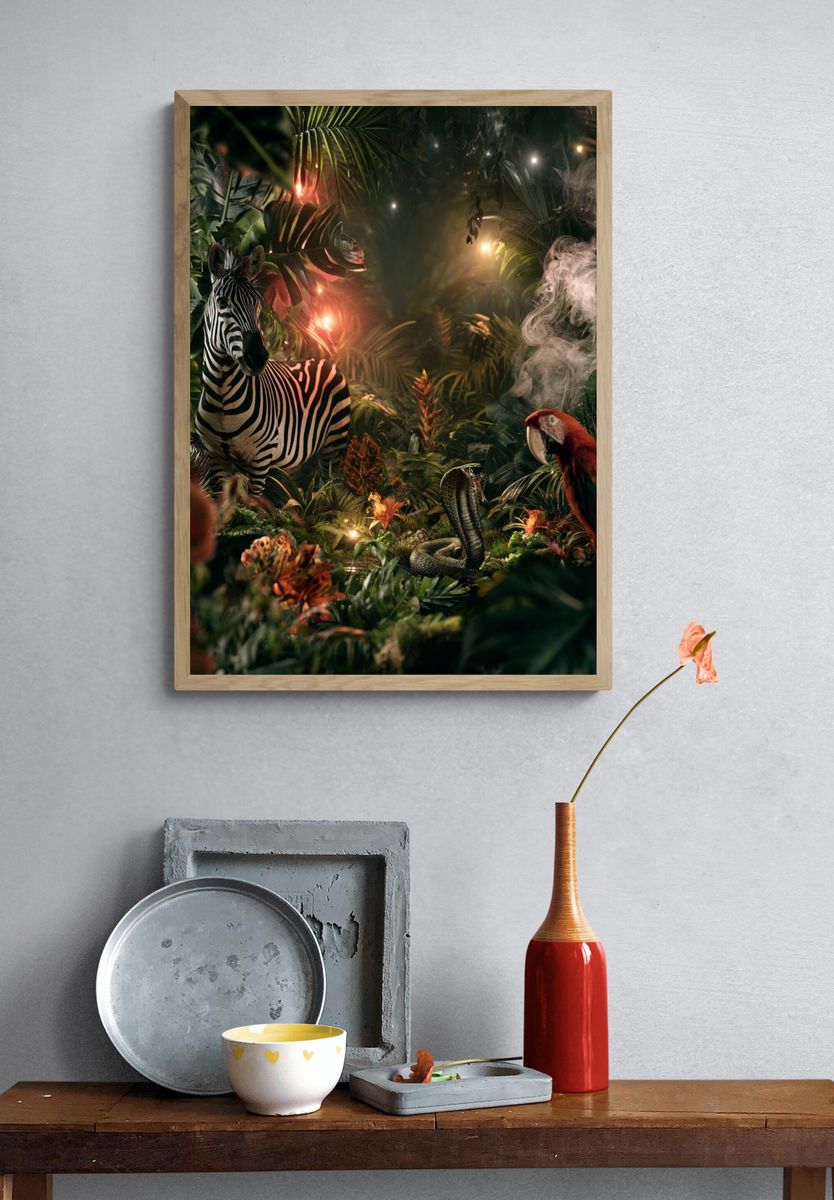 Tropical Jungle Wildlife Poster. — room view 3