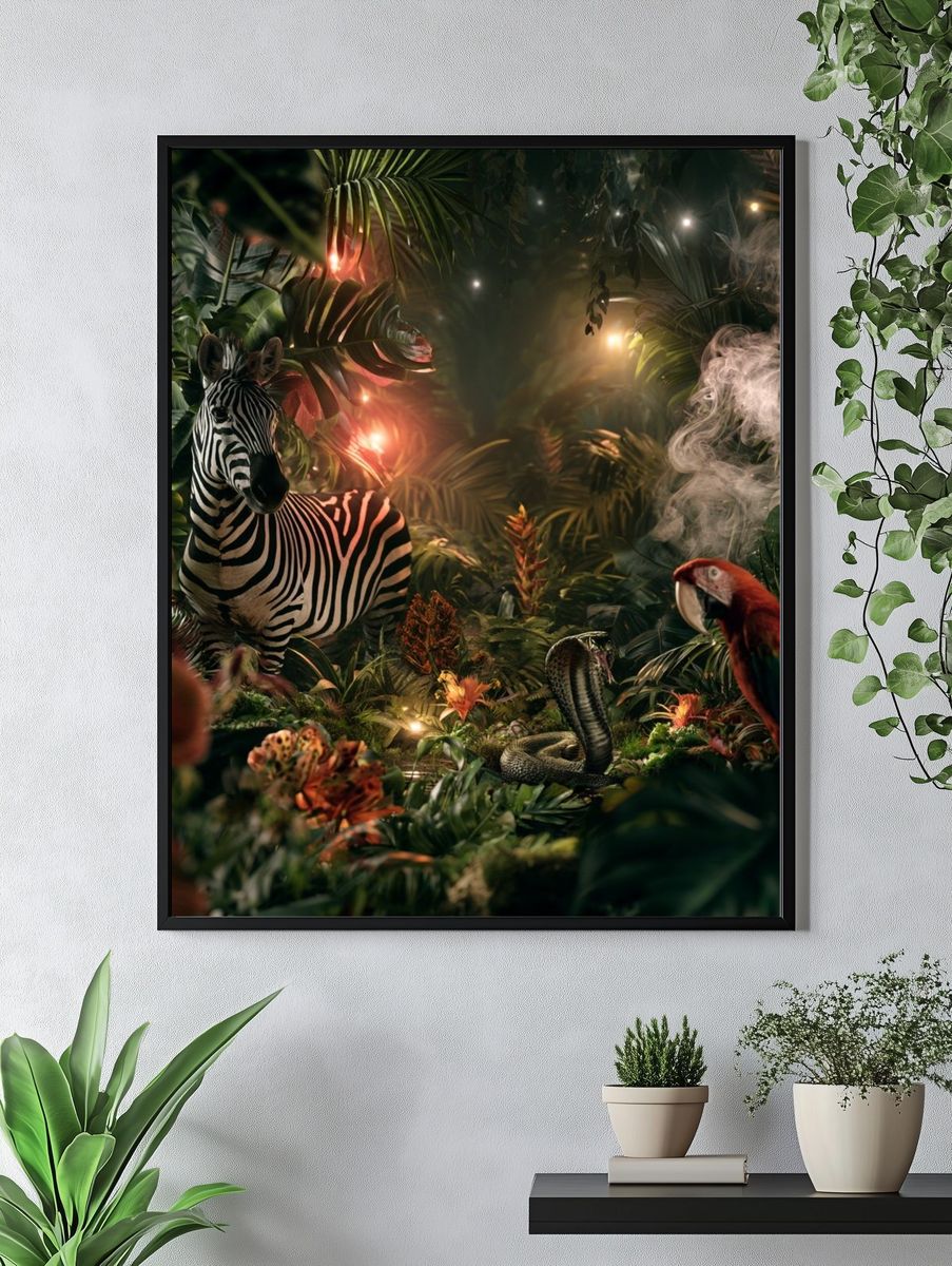 Tropical Jungle Wildlife Poster. — room view 4