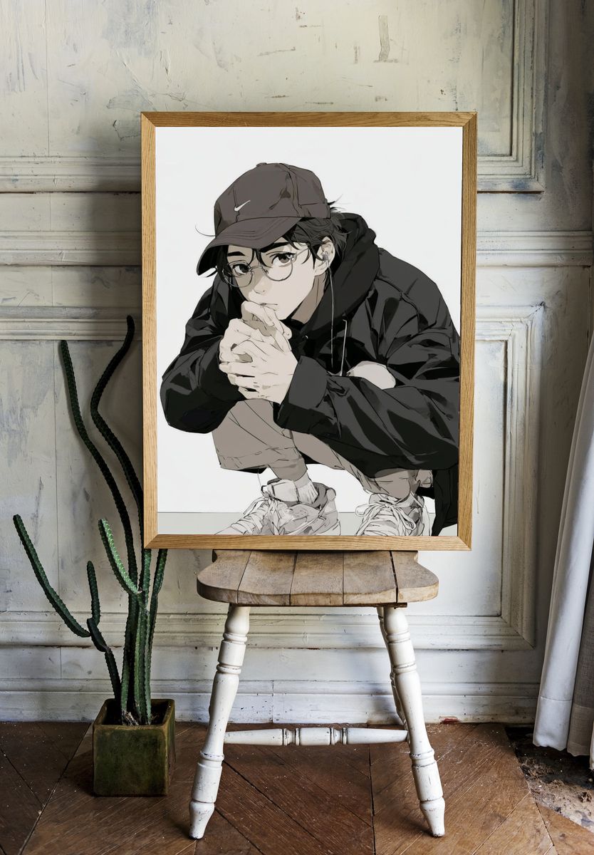 Anime Streetwear Portrait Poster. room preview