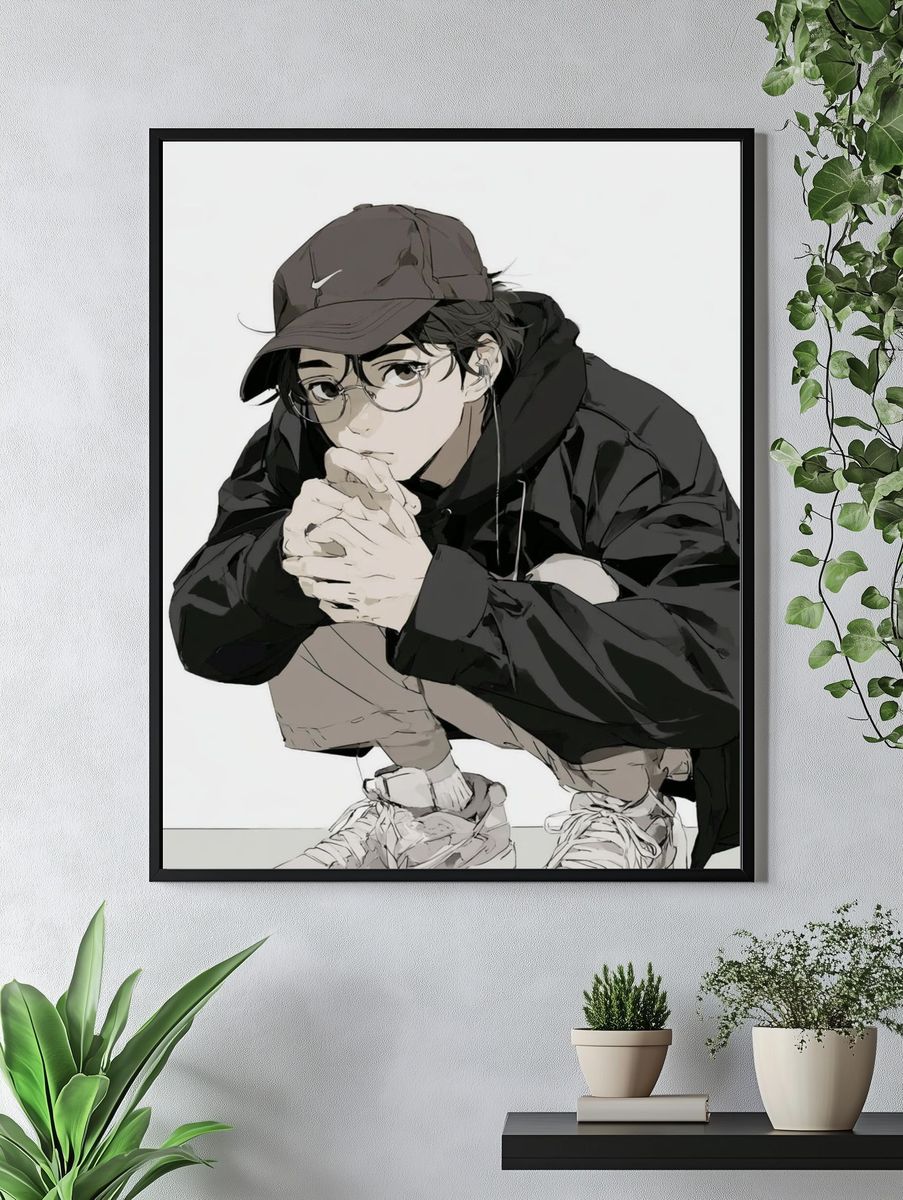 Anime Streetwear Portrait Poster. — room view 4