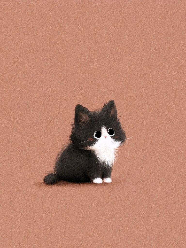 Tuxedo Kitten Illustration Poster. poster — animals art