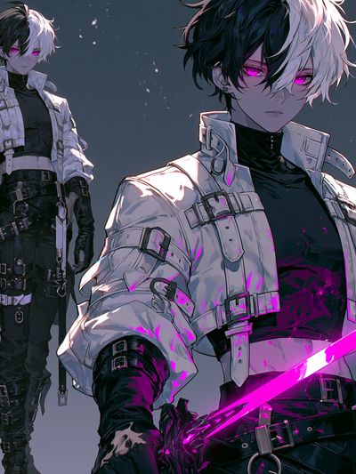 Anime Cyberpunk Swordsman Poster.