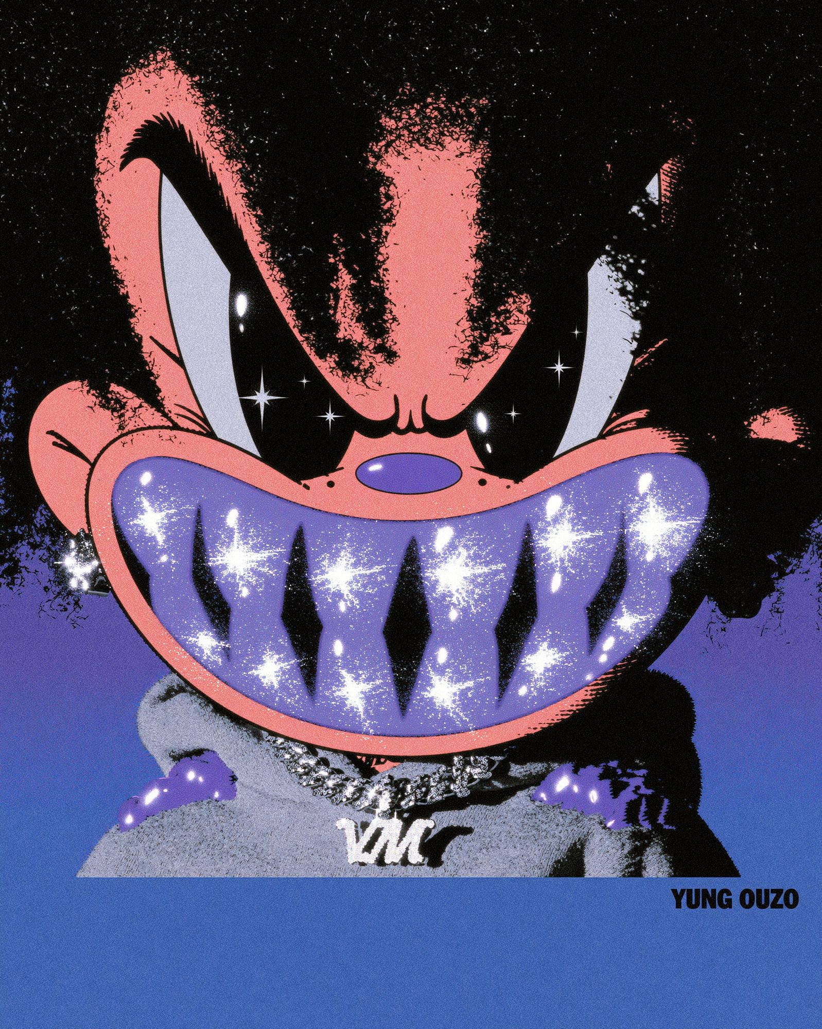 Yung Ouzo Cartoon Portrait Poster. poster detail