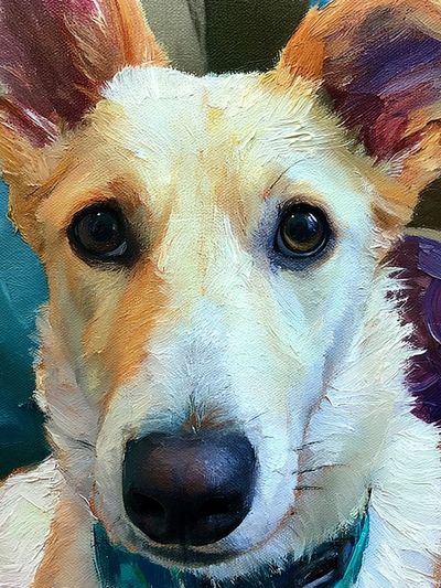 Whimsical Dog Portrait Illustration Poster.