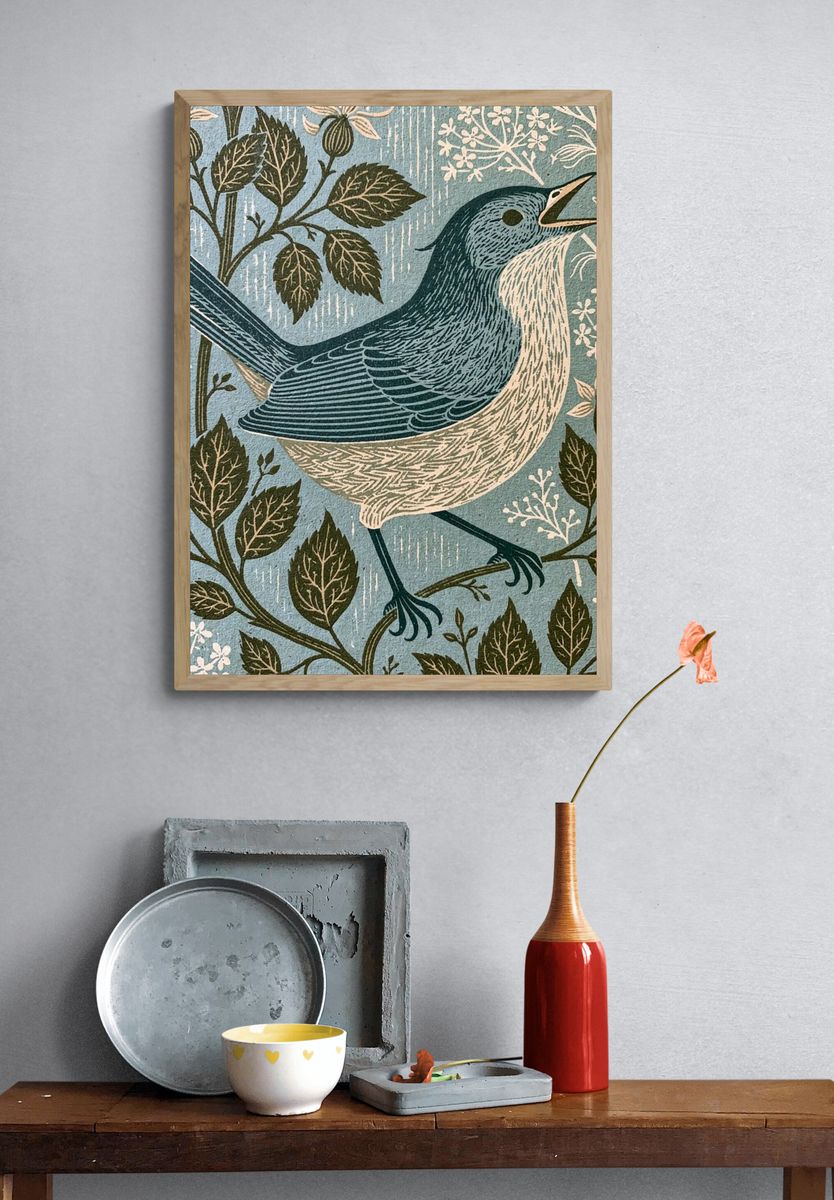 Songbird Botanical Print. — room view 3
