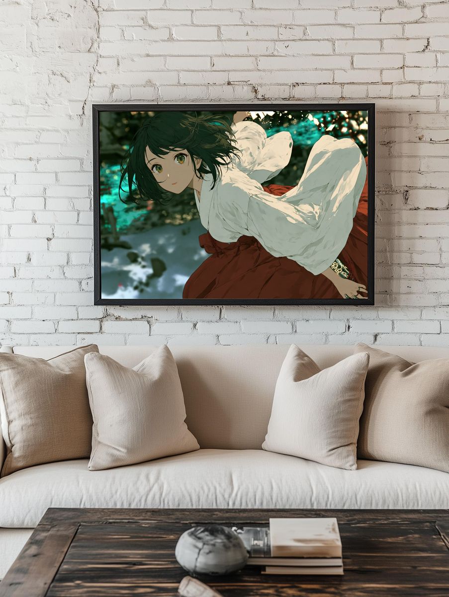 Anime Girl in Motion Print. room preview