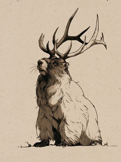 Majestic Deer Illustration Poster.