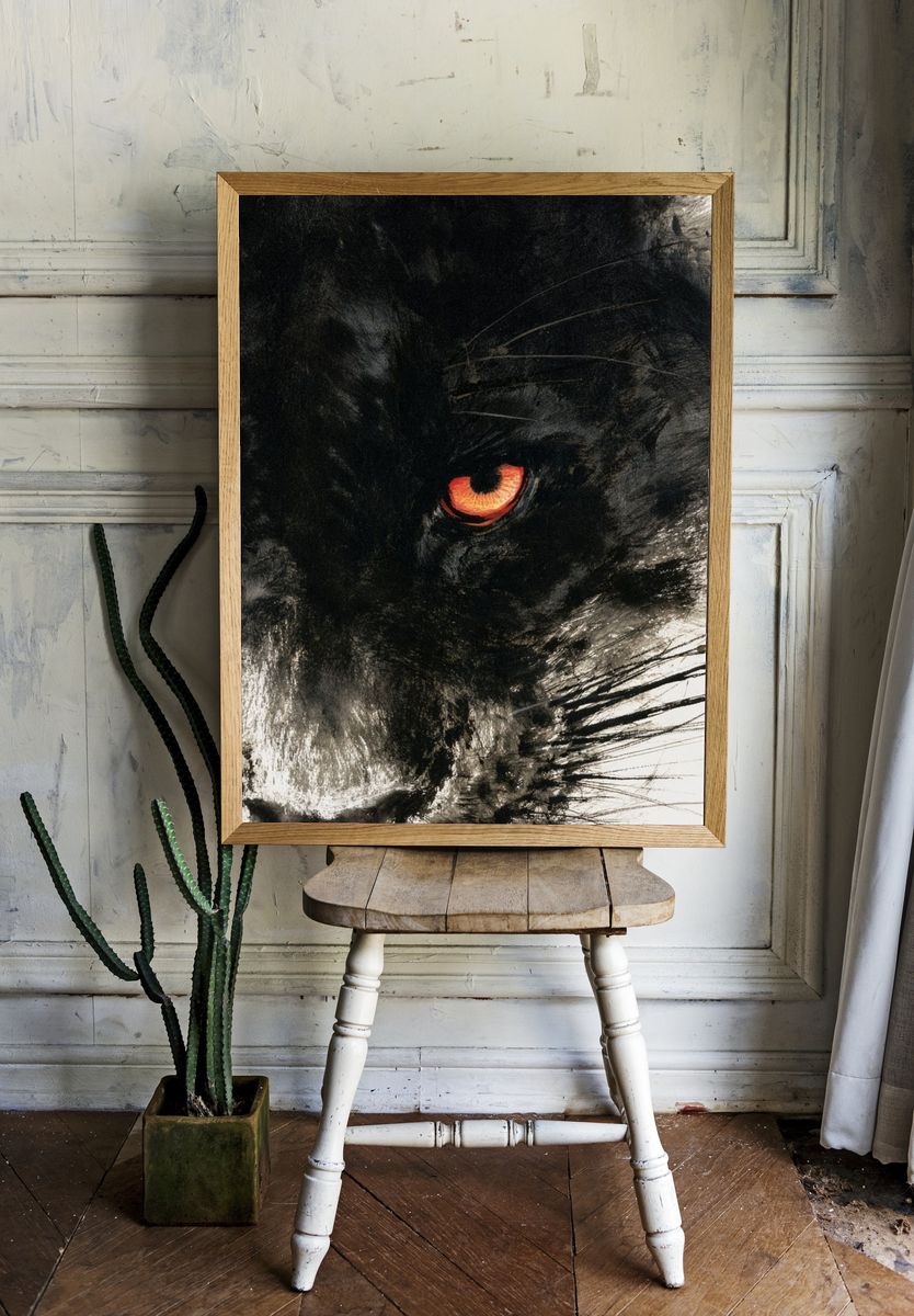 Black Panther Eye Illustration Poster. room preview