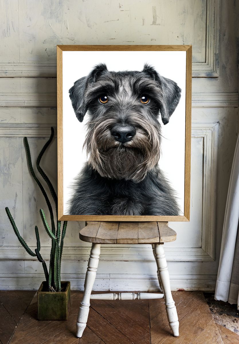 Schnauzer Portrait Photography Poster. room preview