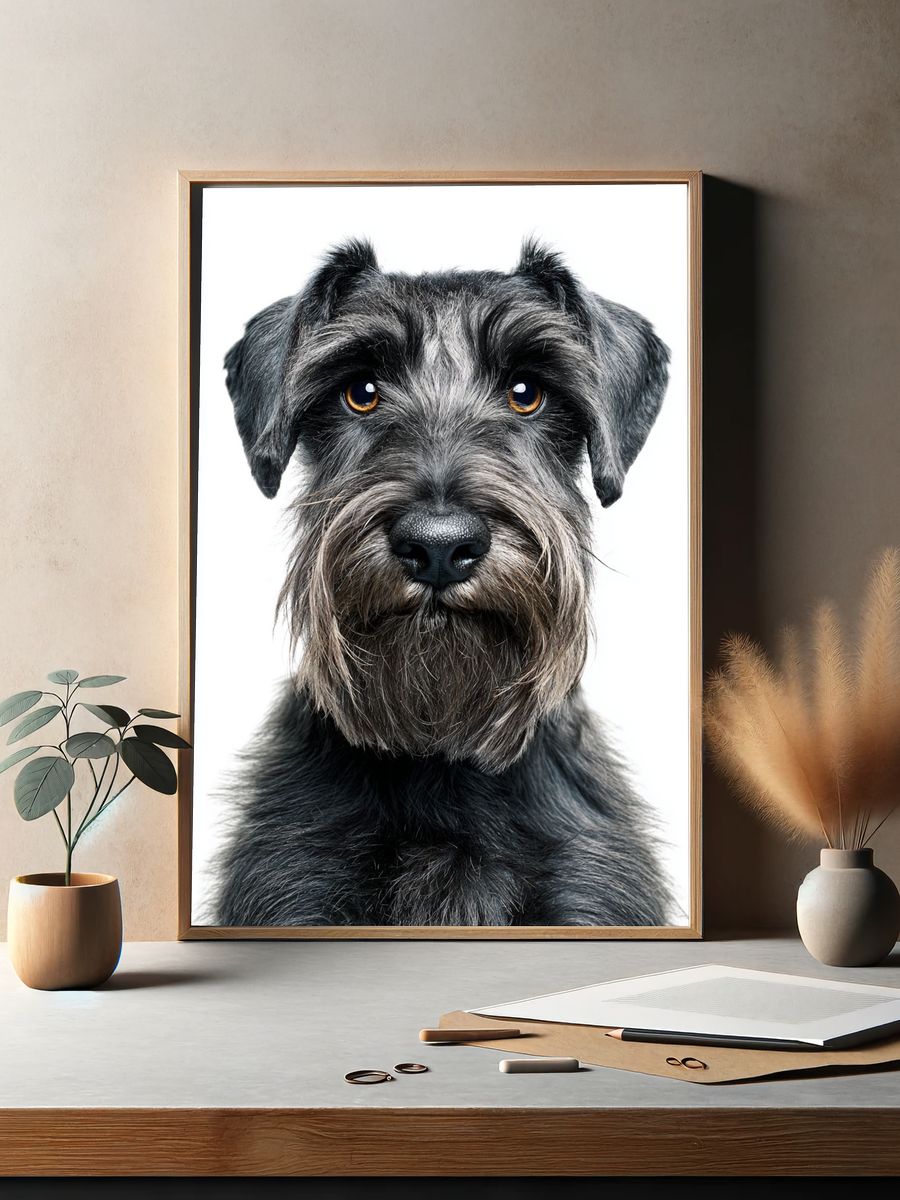 Schnauzer Portrait Photography Poster. — room view 2