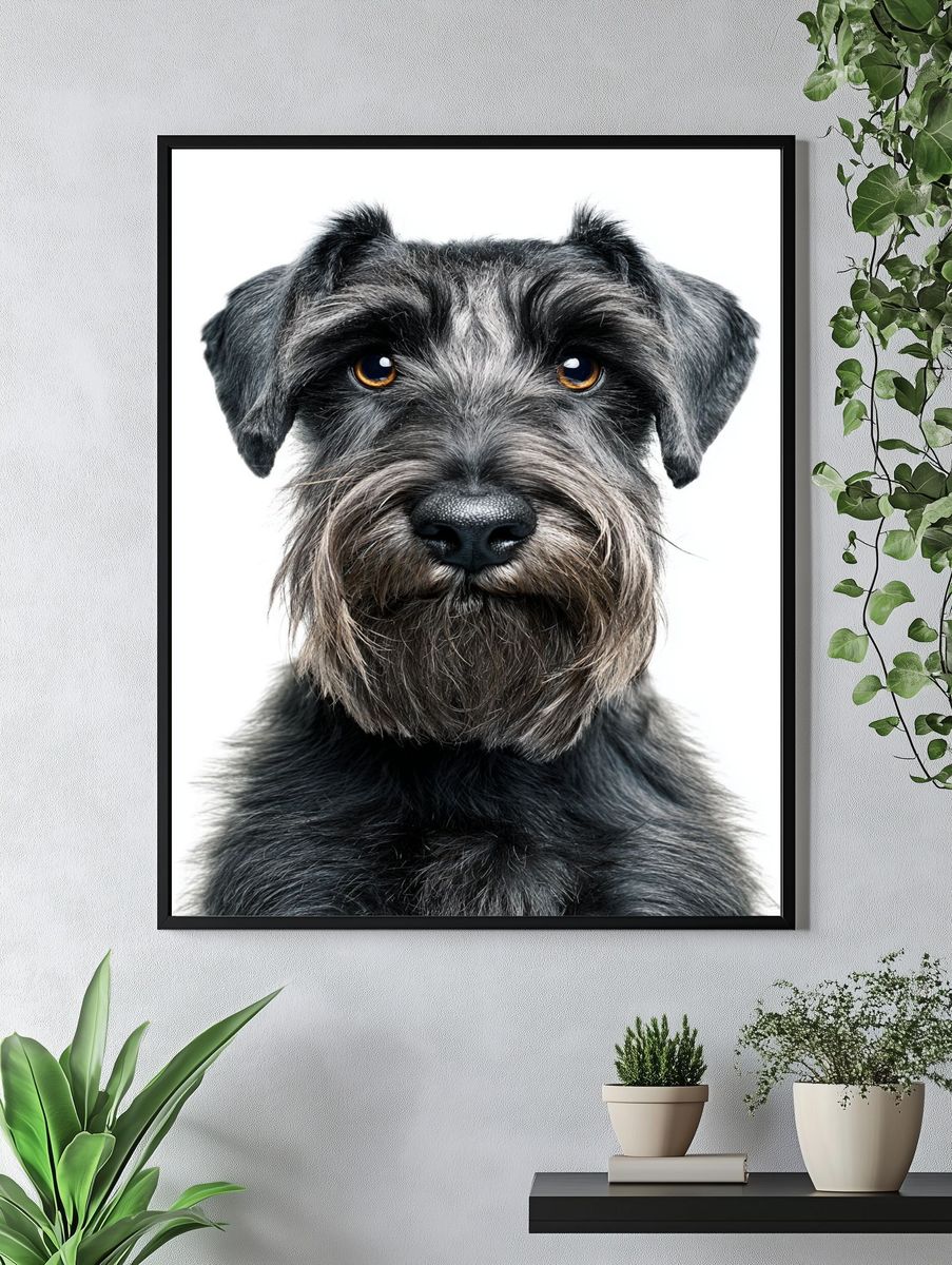 Schnauzer Portrait Photography Poster. — room view 4