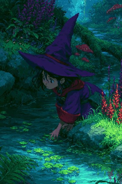 Kiki in the Forest Illustration Poster. poster print