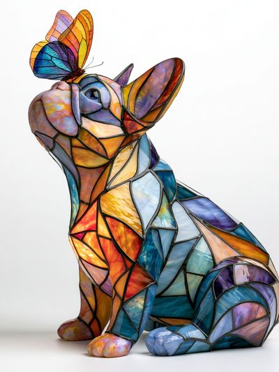 Stained Glass French Bulldog Poster. poster