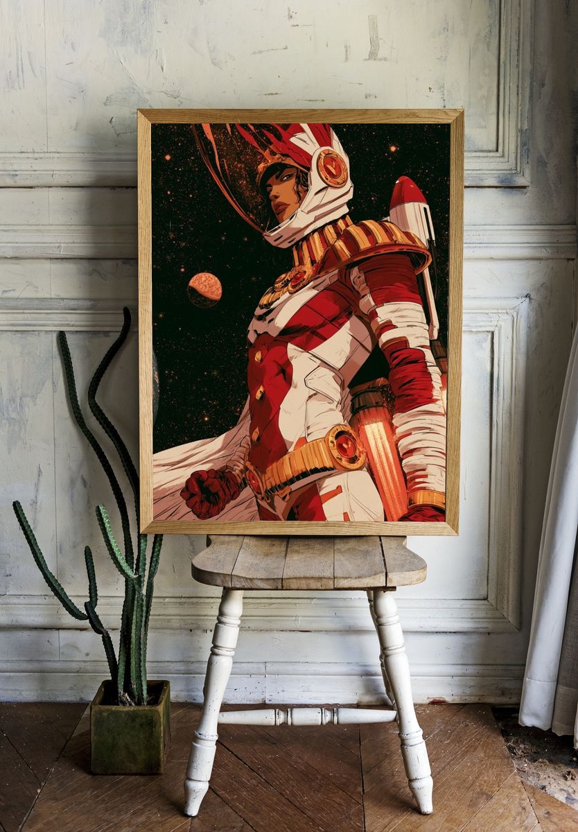 Astronaut Heroine — Anime Print. room preview