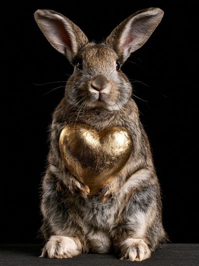 Rabbit with Golden Heart Poster.