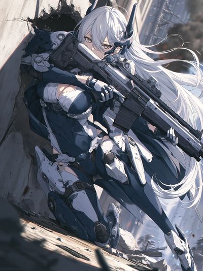 Cybernetic Anime Sniper Poster. poster