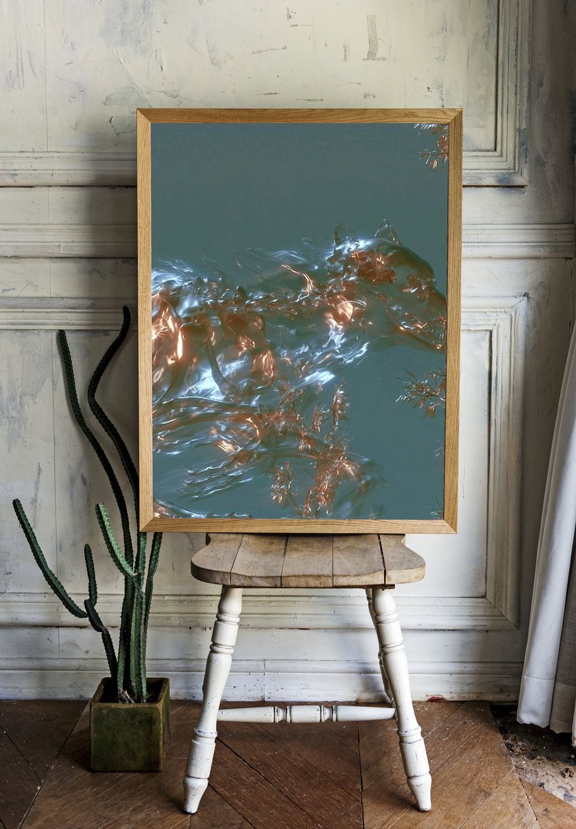 Chromatic Wolf Abstract Print. — room view 1