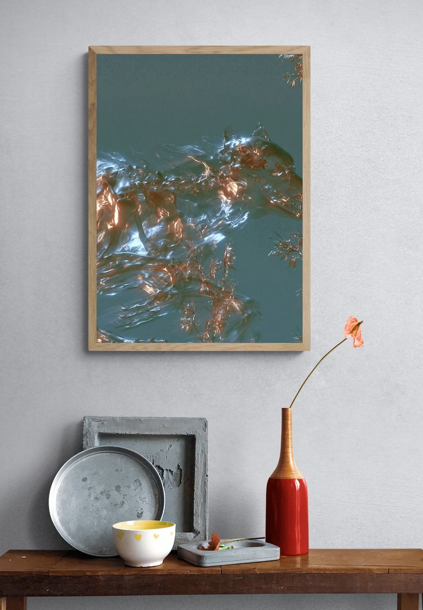 Chromatic Wolf Abstract Print. — room view 3