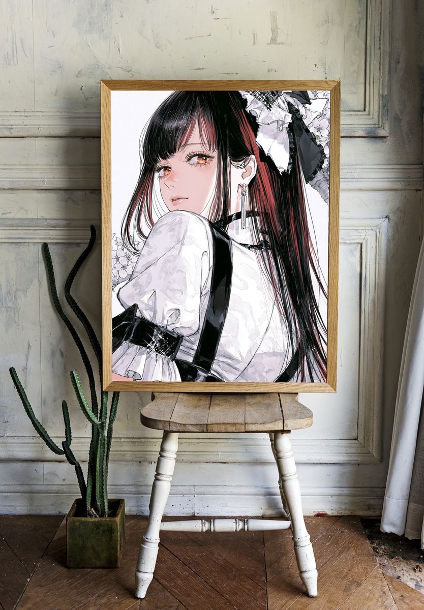 Cherry Blossom Girl Illustration Poster. room preview