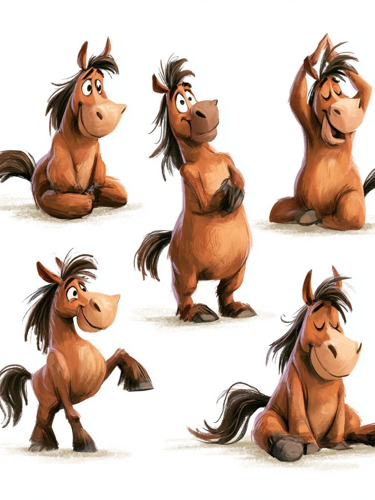 Playful Horse Character Illustration Poster. poster — animals art