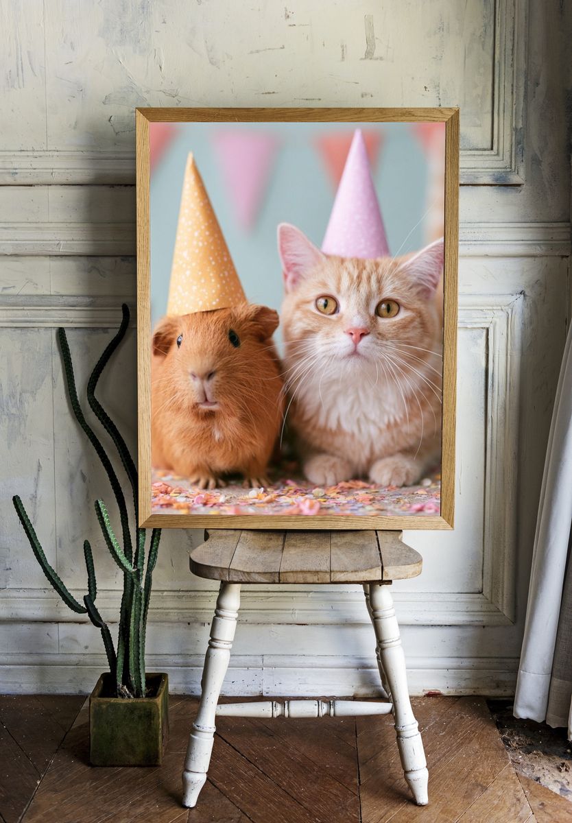 Party Cats Portrait Poster. room preview