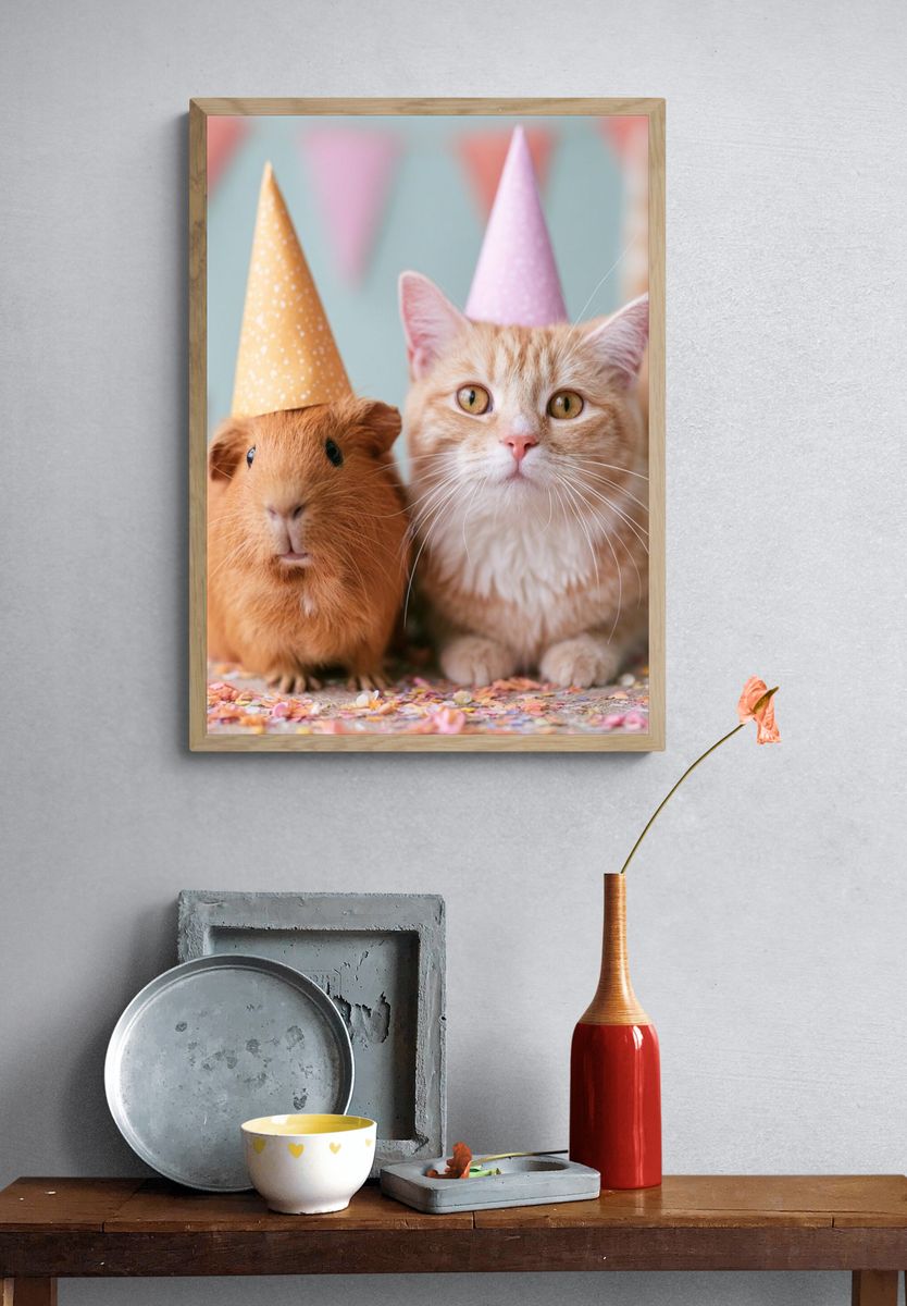 Party Cats Portrait Poster. — room view 3