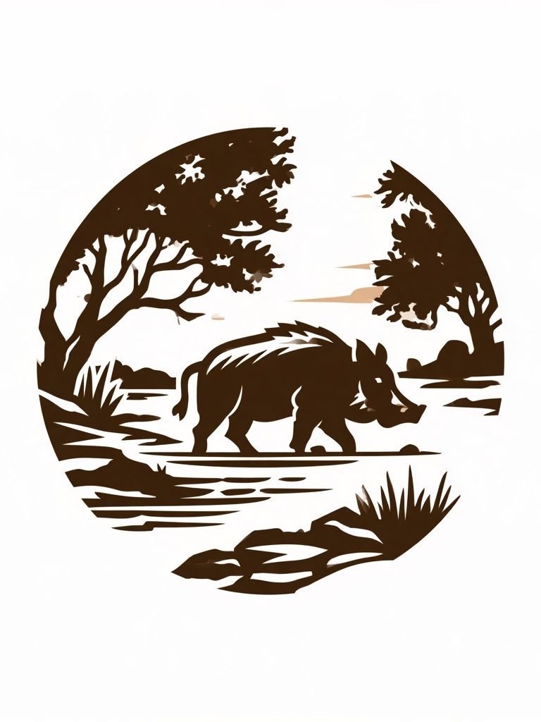 Rhinoceros Silhouette Nature Print. poster — animals art
