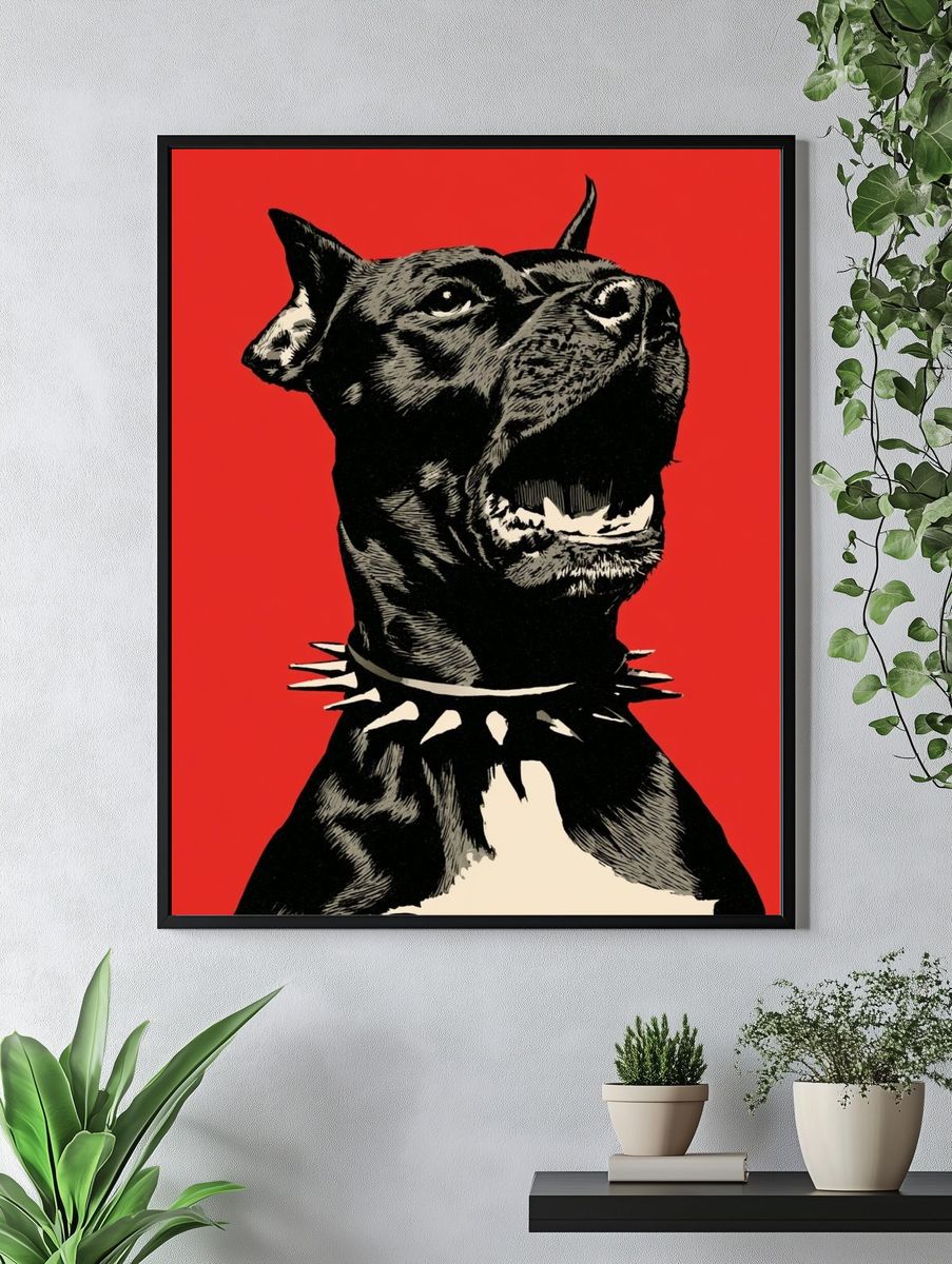 Punk Dog Portrait Print. — room view 4