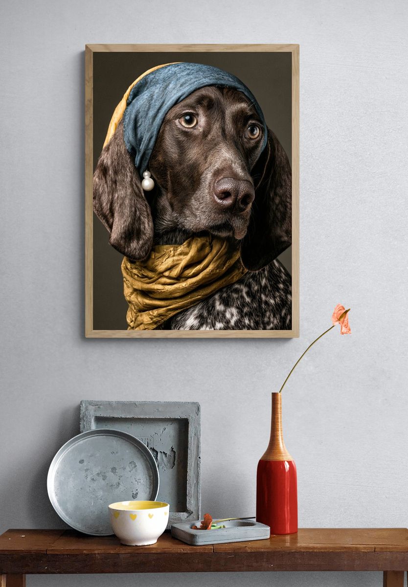 Dachshund Portrait Photography Poster. — room view 3