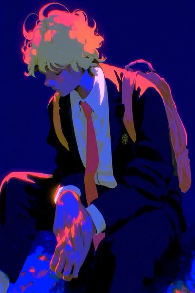 Neon Anime Boy Portrait Print.