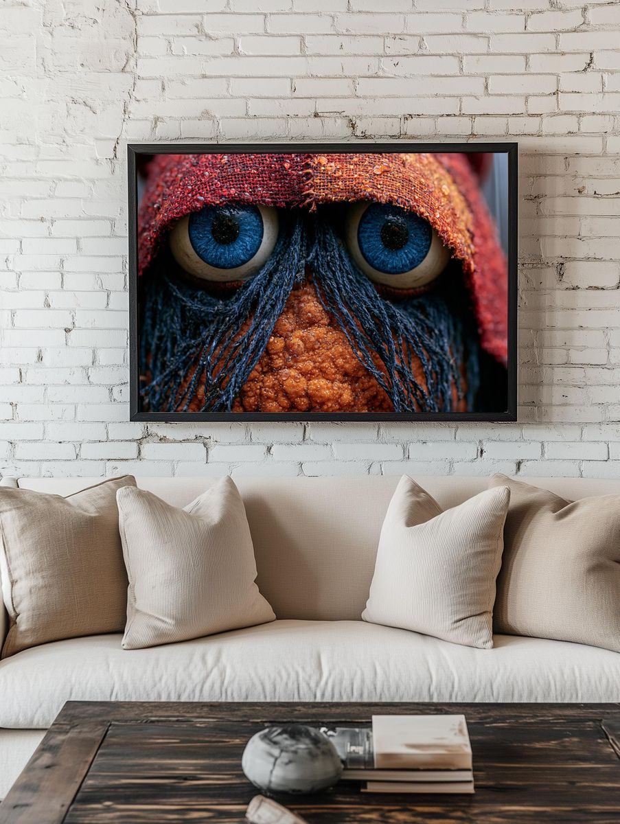 Rainy Owl Close-Up Photography Poster. room preview