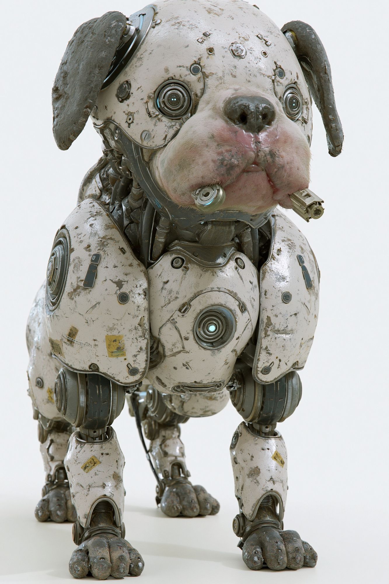 Cybernetic Dog Portrait Print. poster — animals art