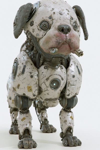 Cybernetic Dog Portrait Print.